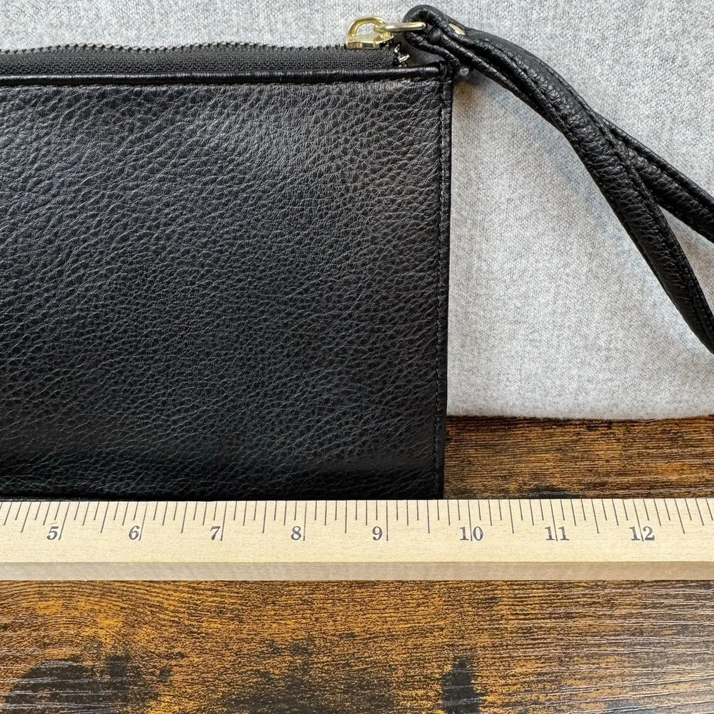 Juicy‎ Couture Logo Zip Lined Clutch Wristlet Wallet Black Clean PreOwned